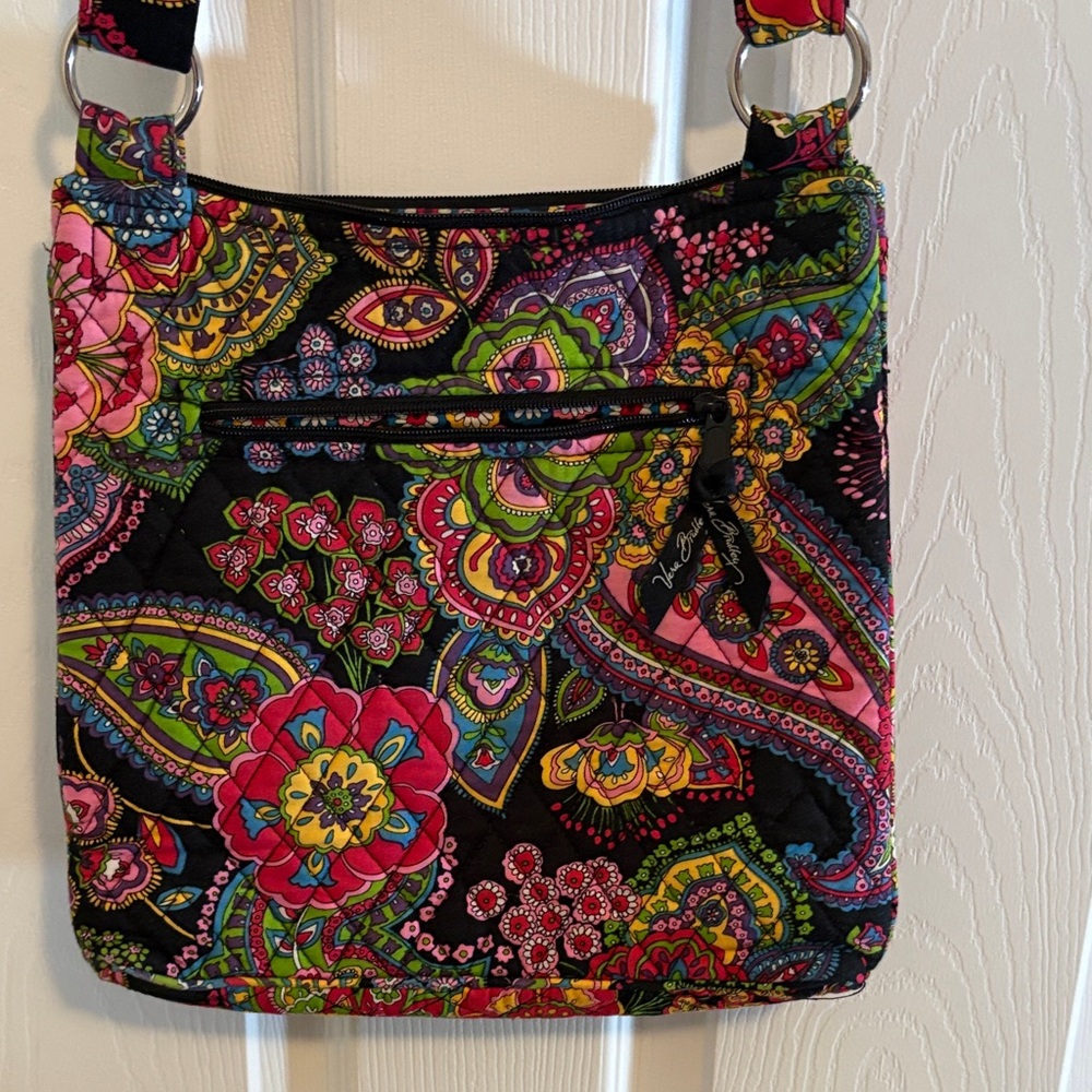 Vera Bradley Black Multicolor Floral Shoulder Bag - Picture 6 of 8